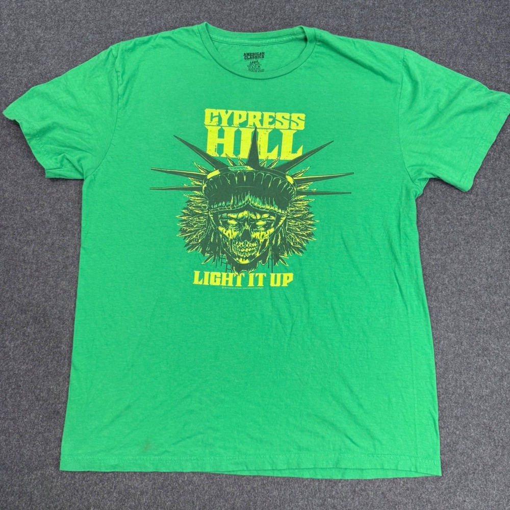 Cypress Hill Light It Up Graphic T-Shirt Green American Classics Large Hip Hop